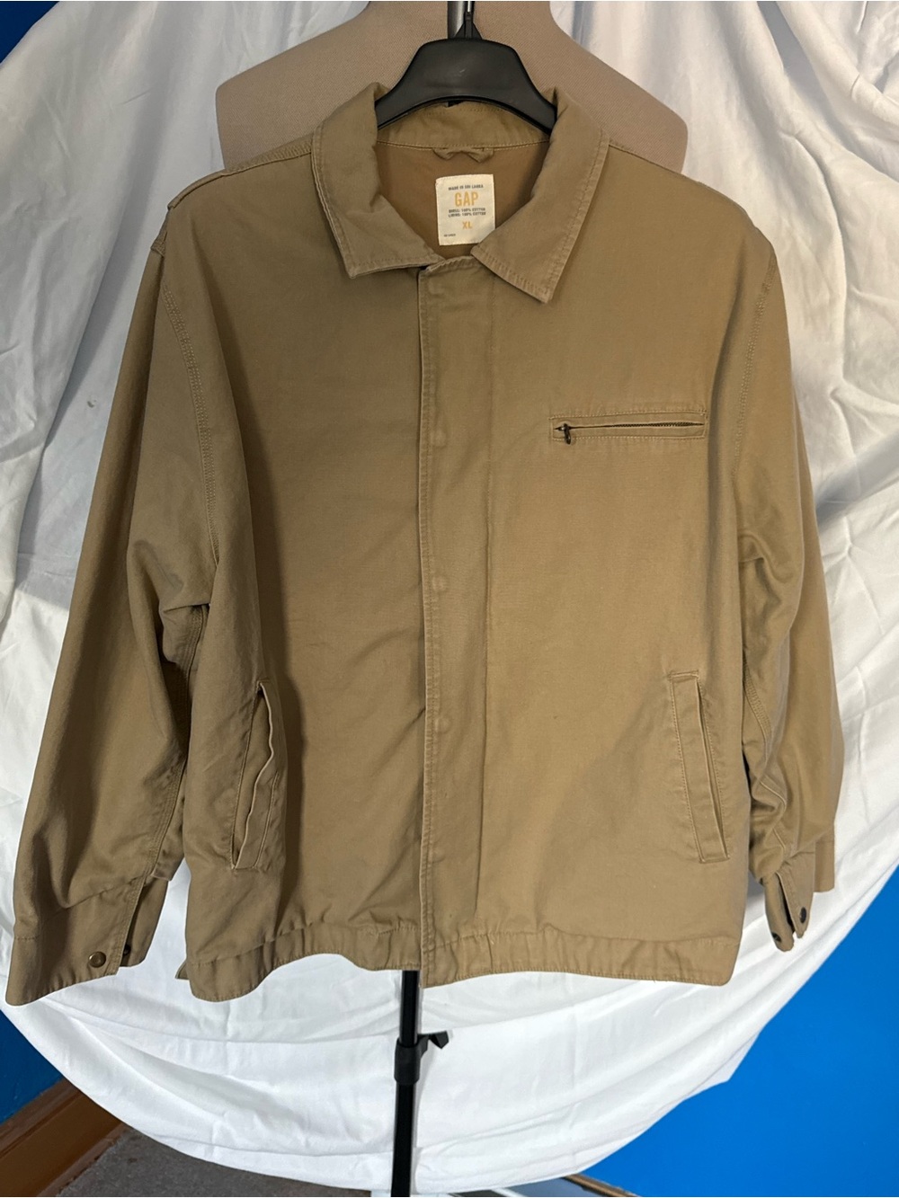 Vintage GAP Canvas Workwear Jacket XL Khaki Detroit Mechanic Zipper 90s Gorpcore